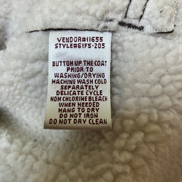 Vintage Northern Reflections Faux Sherpa Brown Jacket Womens L Aviator Shearling - Picture 3 of 7